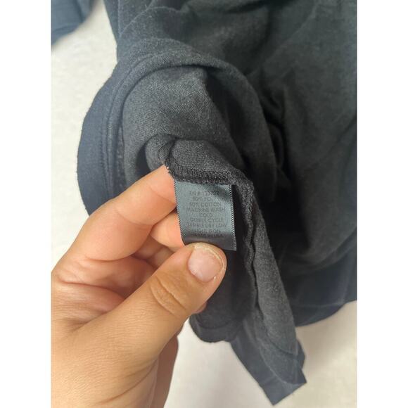 Xirena Black Rolled Neckline Round Hem Tshirt Basics Neutrals Quiet Luxury - Picture 2 of 6